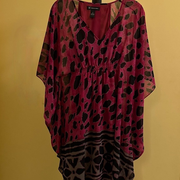 INC International Concepts NWOT Sheer Batwing Dress (2) - Picture 5 of 12